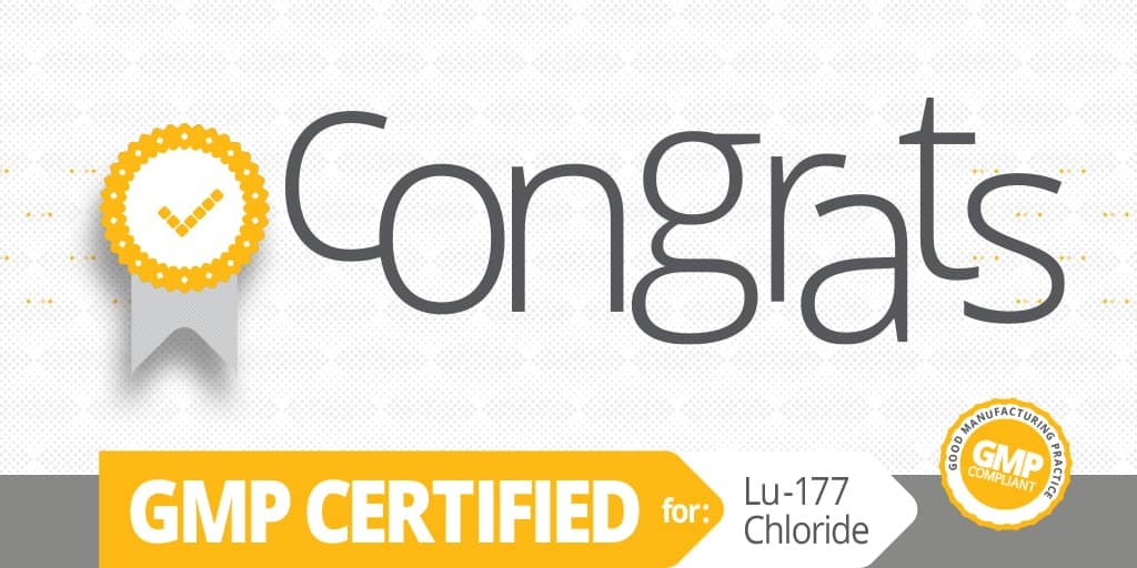 GMP certificate for Lu177 chloride - isotopia